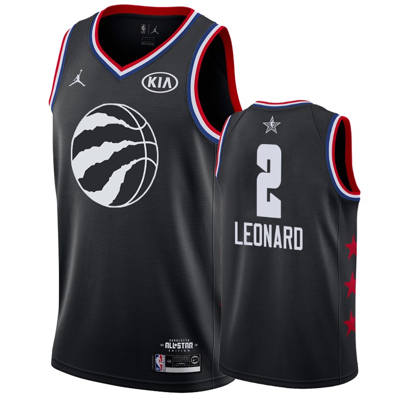 Men Toronto Raptors #2 Kawhi Leonard 2019 All-Star Game Finished Jersey - Black