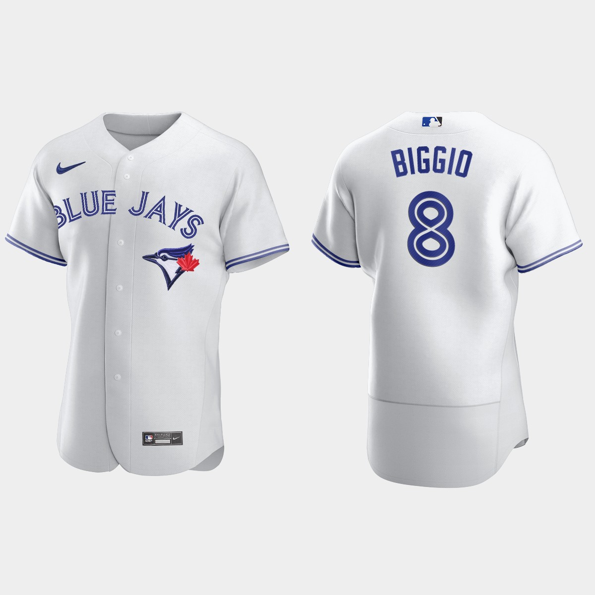 Mens Toronto Blue Jays #8 Cavan Biggio White Jersey