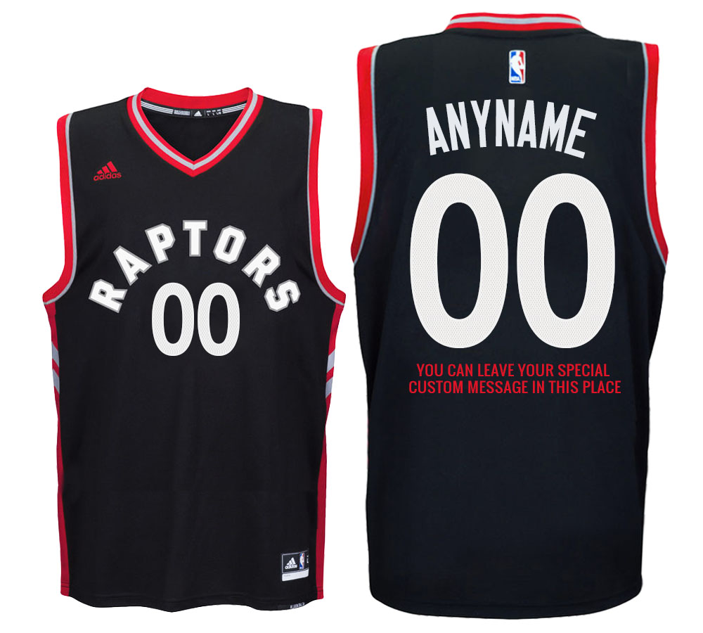Mens Toronto Raptors Alternate Black Custom Message Jersey