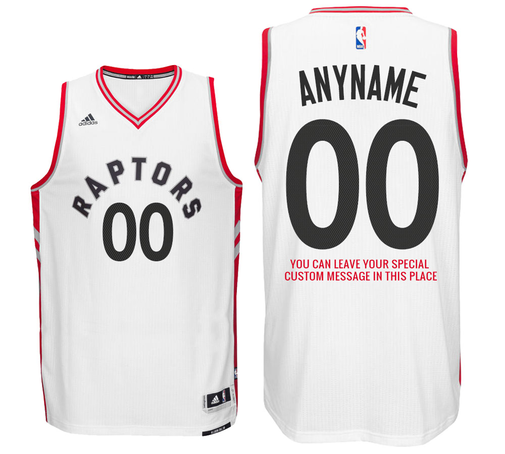Mens Toronto Raptors Home White Custom Message Jersey