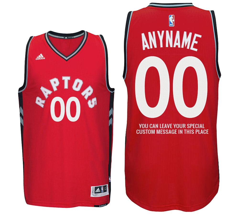 Mens Toronto Raptors Road Red Custom Message Jersey