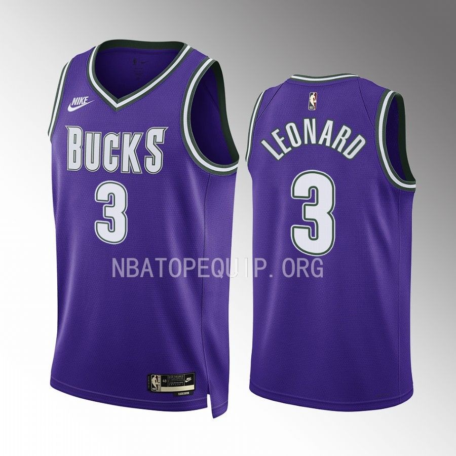 Meyers Leonard Milwaukee Bucks Purple Classic Edition Men Jersey Swingman