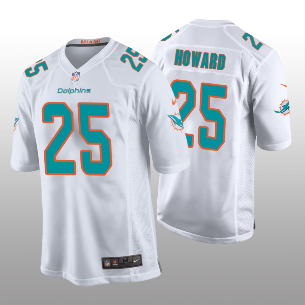 Miami Dolphins #25 White Men's Xavien Howard Game Jersey