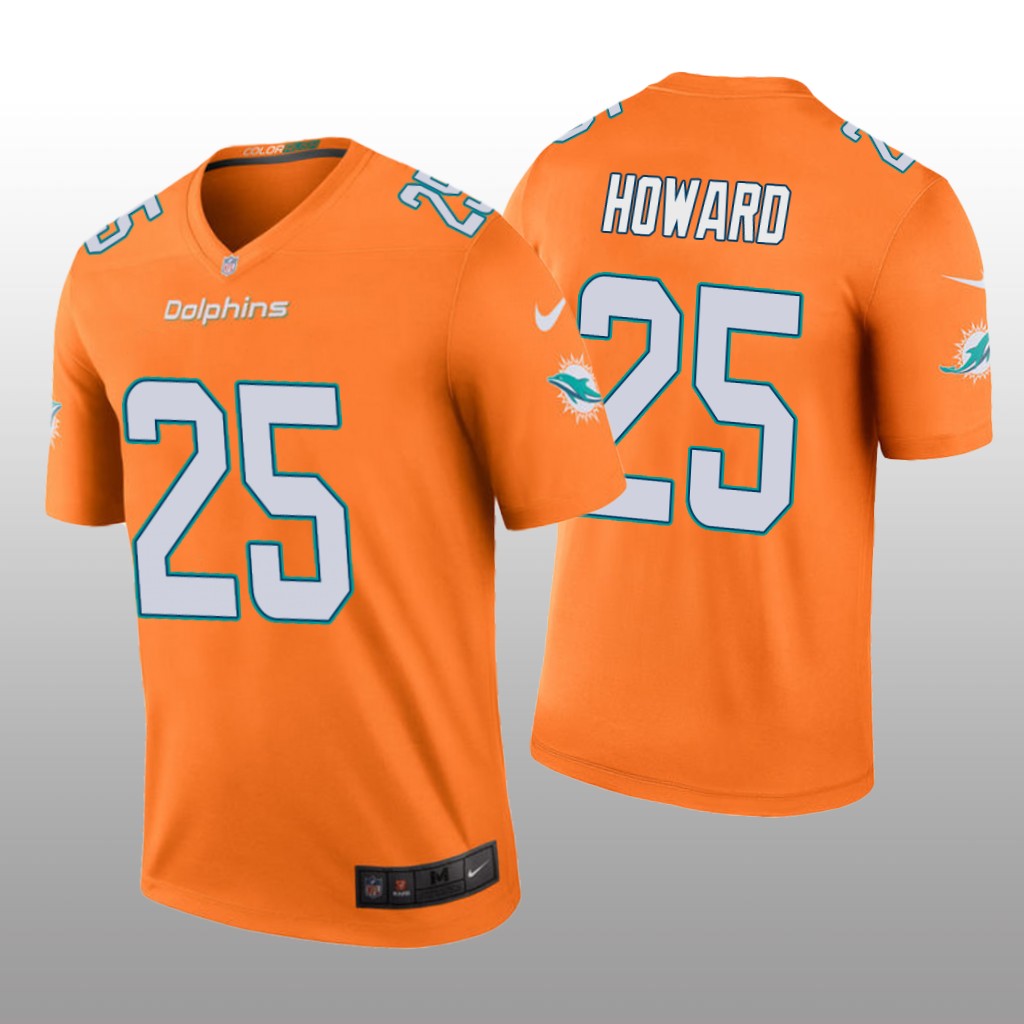 Miami Dolphins #25 Xavien Howard Orange legend color rush Jersey - Men's