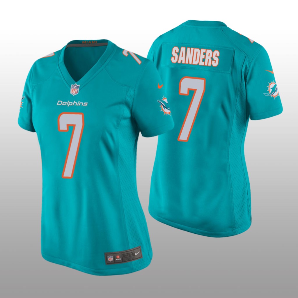 Miami Dolphins #7 Aqua Jason Sanders Game Jersey - Women