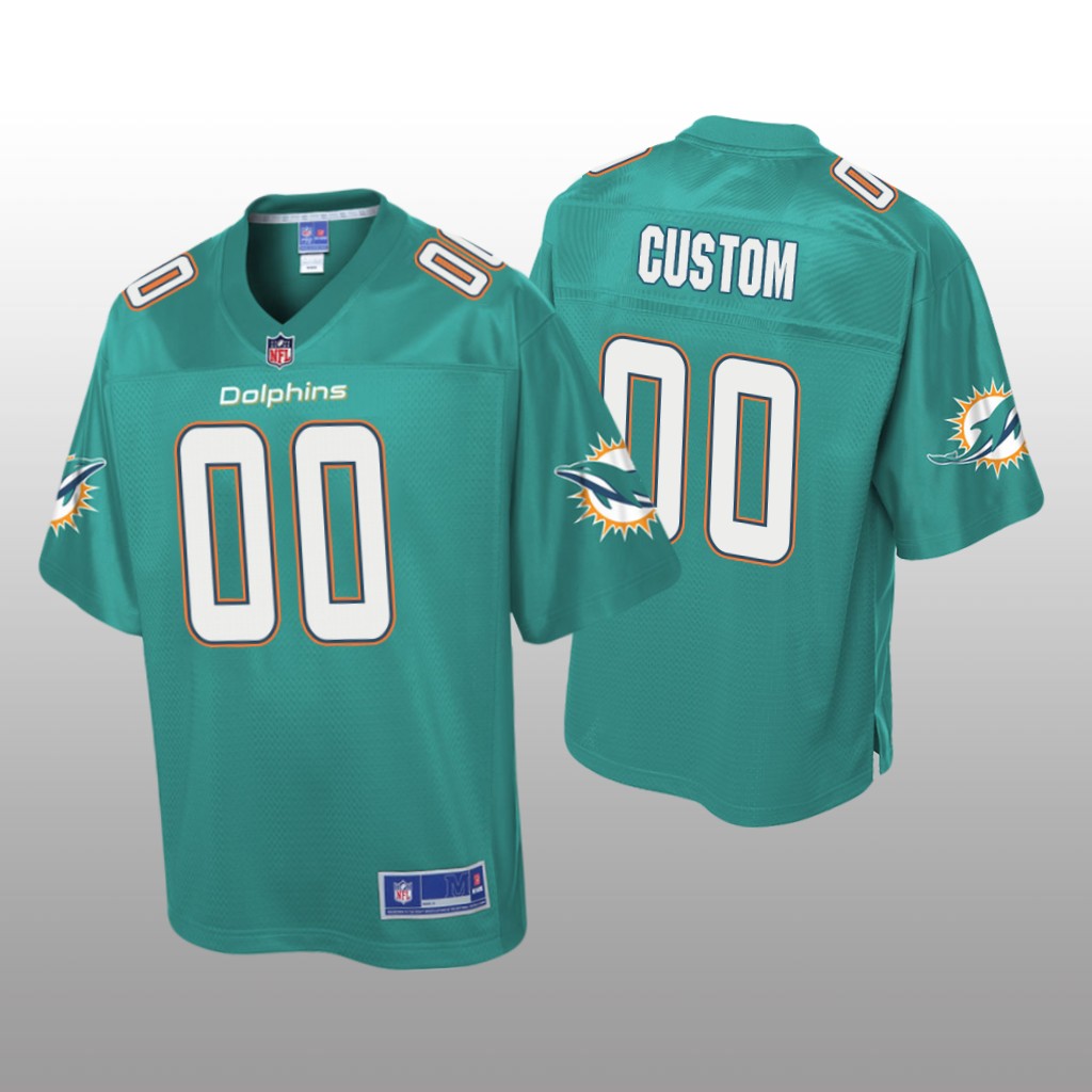 Miami Dolphins # Aqua Custom Pro Line Jersey - Youth