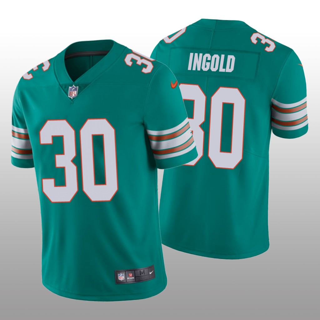 Miami Dolphins Alec Ingold Aqua Jersey Vapor Limited - Men's