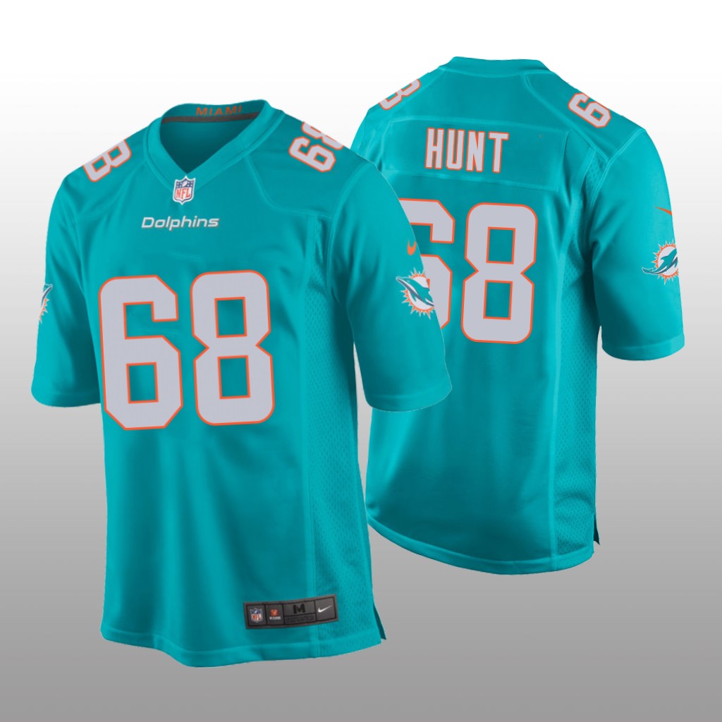 Miami Dolphins Aqua 2020 NFL Draft Robert Hunt Game Jersey