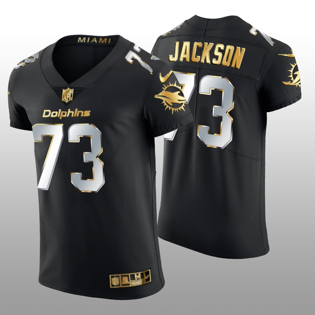 Miami Dolphins Austin Jackson Black Elite Jersey Golden Edition Men's