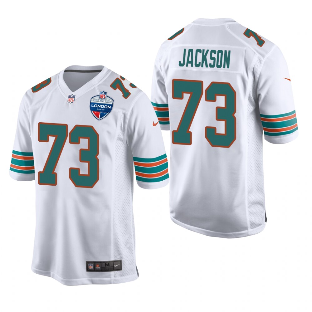 Miami Dolphins Austin Jackson White Game 2021 NFL London Game - Men's