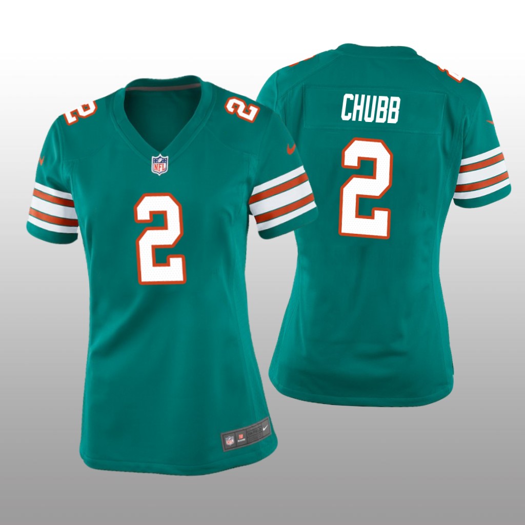 Miami Dolphins Bradley Chubb Aqua Jersey Throwback Game - Women's