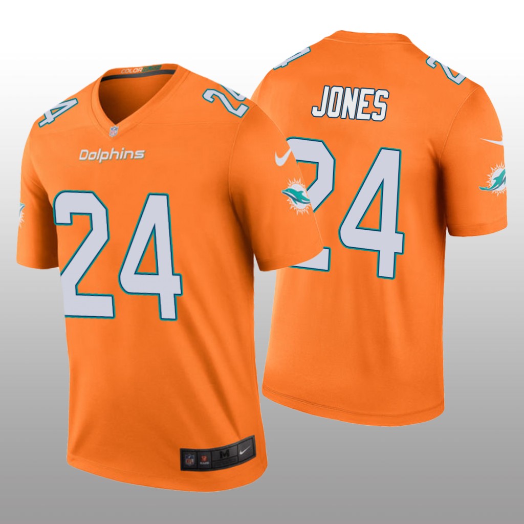 Miami Dolphins Byron Jones Orange Jersey Color Rush Legend - Men's