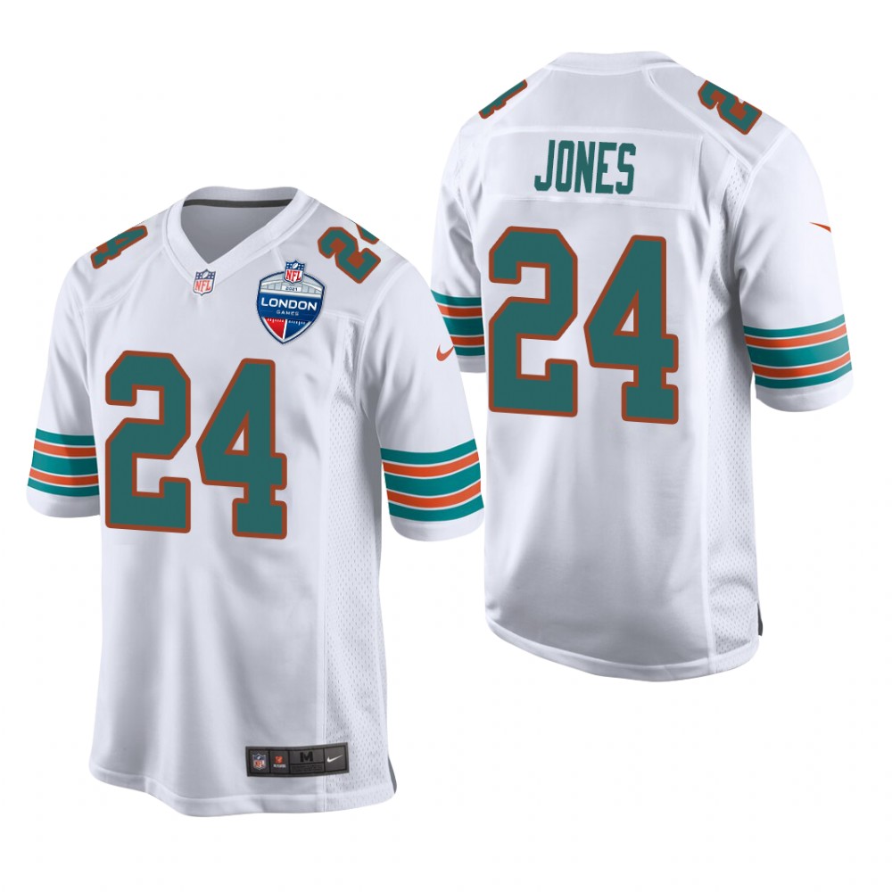 Miami Dolphins Byron Jones White Jersey 2021 NFL London Game - Men's