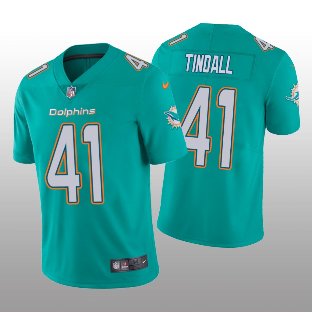 Miami Dolphins Channing Tindall Aqua Jersey Vapor Limited - Men's