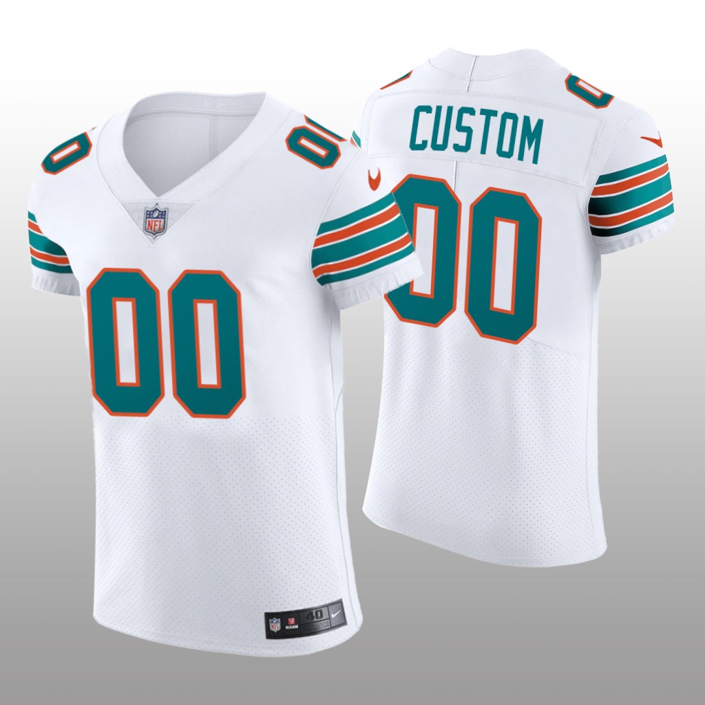 Miami Dolphins Custom White Jersey Vapor Elite Men's