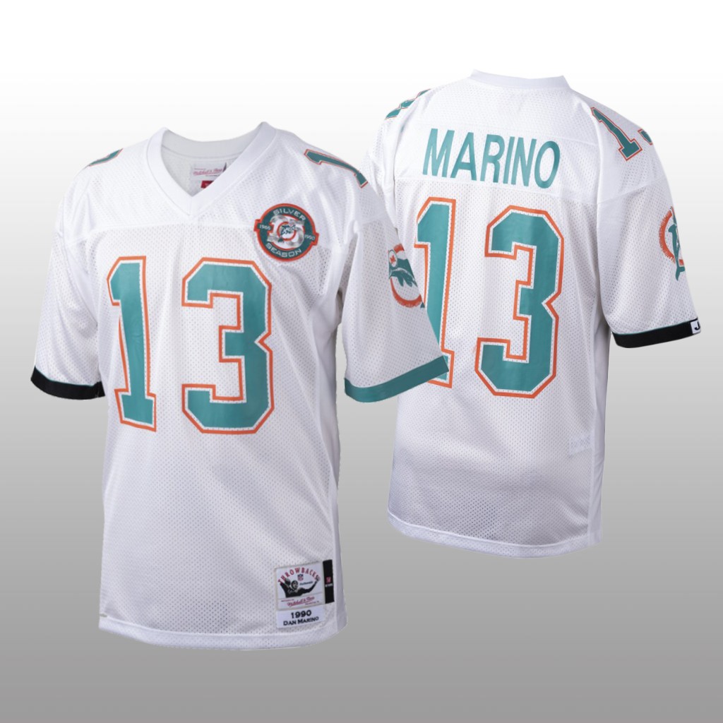 Miami Dolphins Dan Marino Mitchell & Ness White Throwback 1990 Jersey - Men's