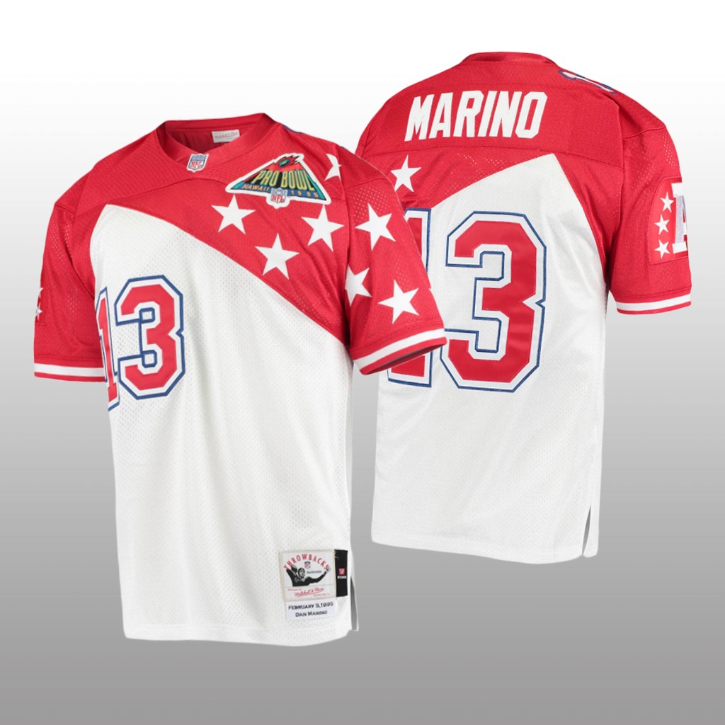 Miami Dolphins Dan Marino White Red AFC Jersey 1994 Pro Bowl - Men's