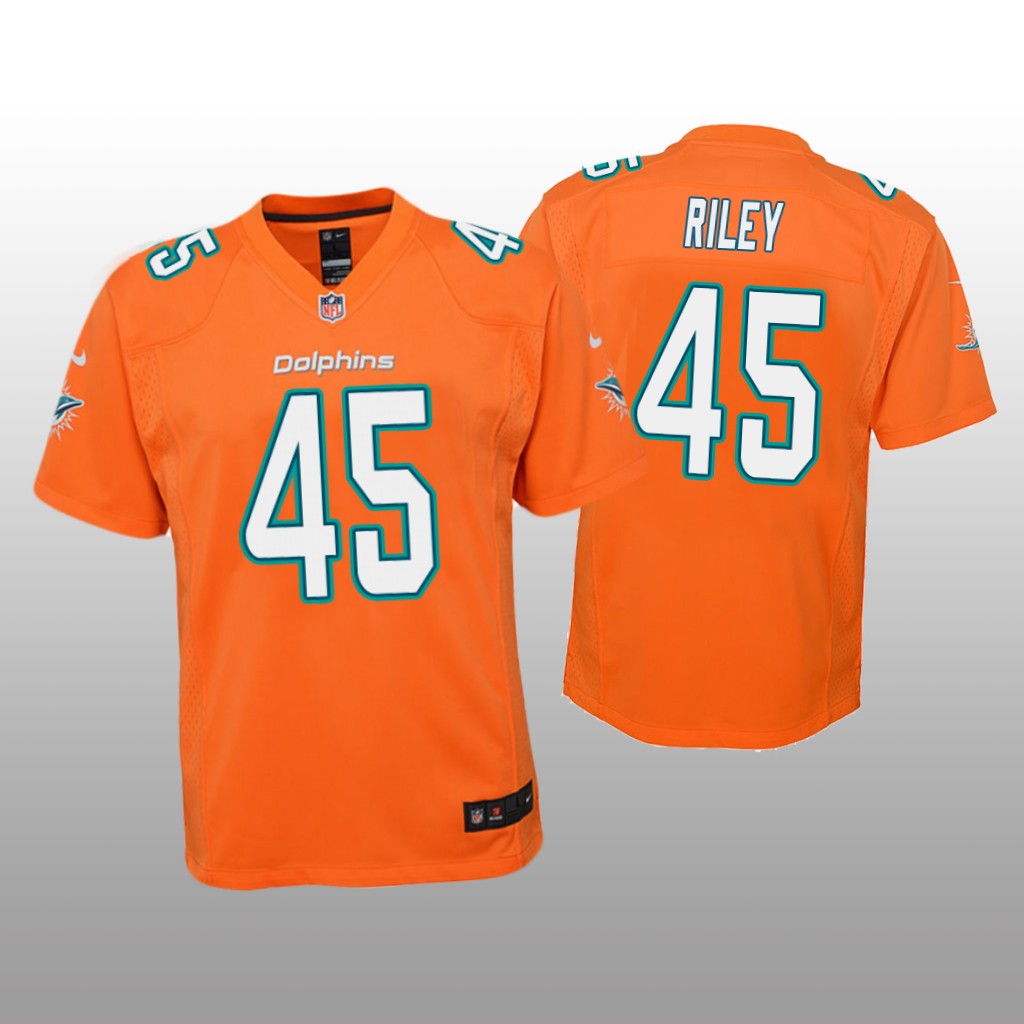Miami Dolphins Duke Riley Orange Jersey Color Rush Game - Youth