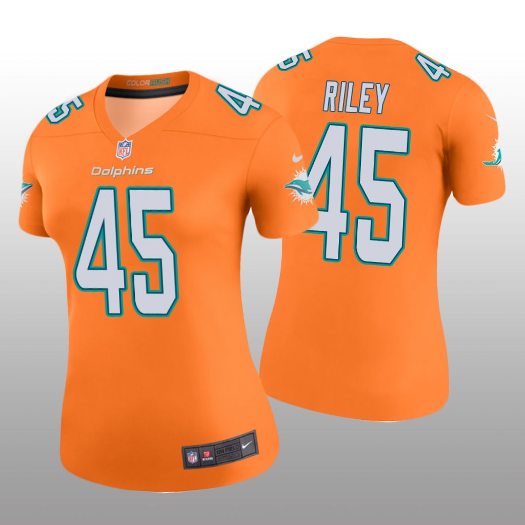 Miami Dolphins Duke Riley Orange Jersey Color Rush Legend - Women's