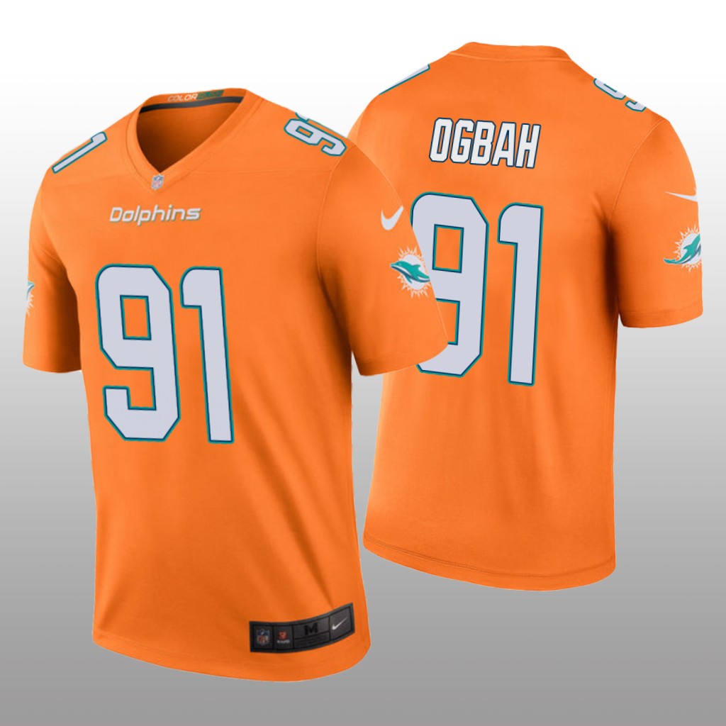 Miami Dolphins Emmanuel Ogbah Orange Jersey Color Rush Legend - Men's
