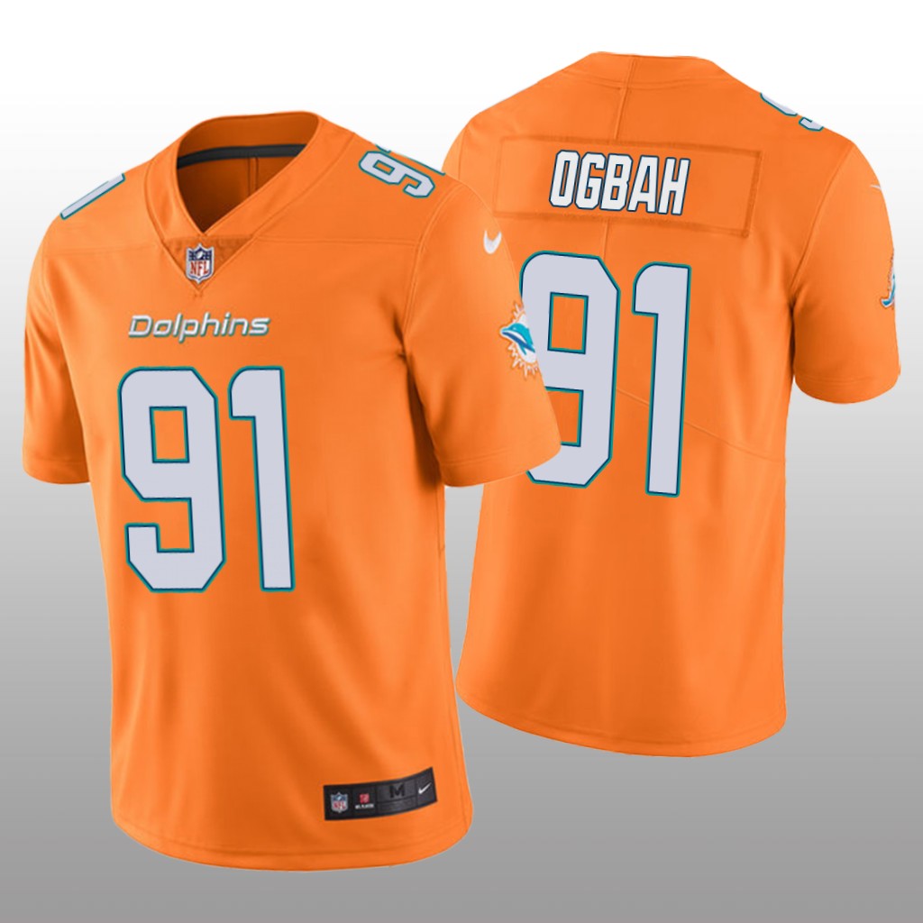 Miami Dolphins Emmanuel Ogbah Orange Jersey Color Rush Limited - Men's