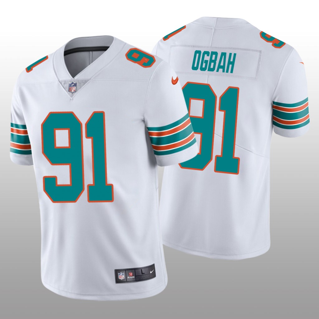 Miami Dolphins Emmanuel Ogbah White Jersey Vapor Limited - Men's
