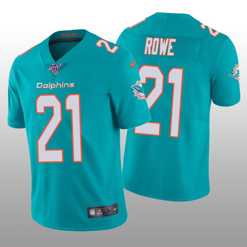Miami Dolphins Eric Rowe Aqua Limited Jersey 100th Season - Men's