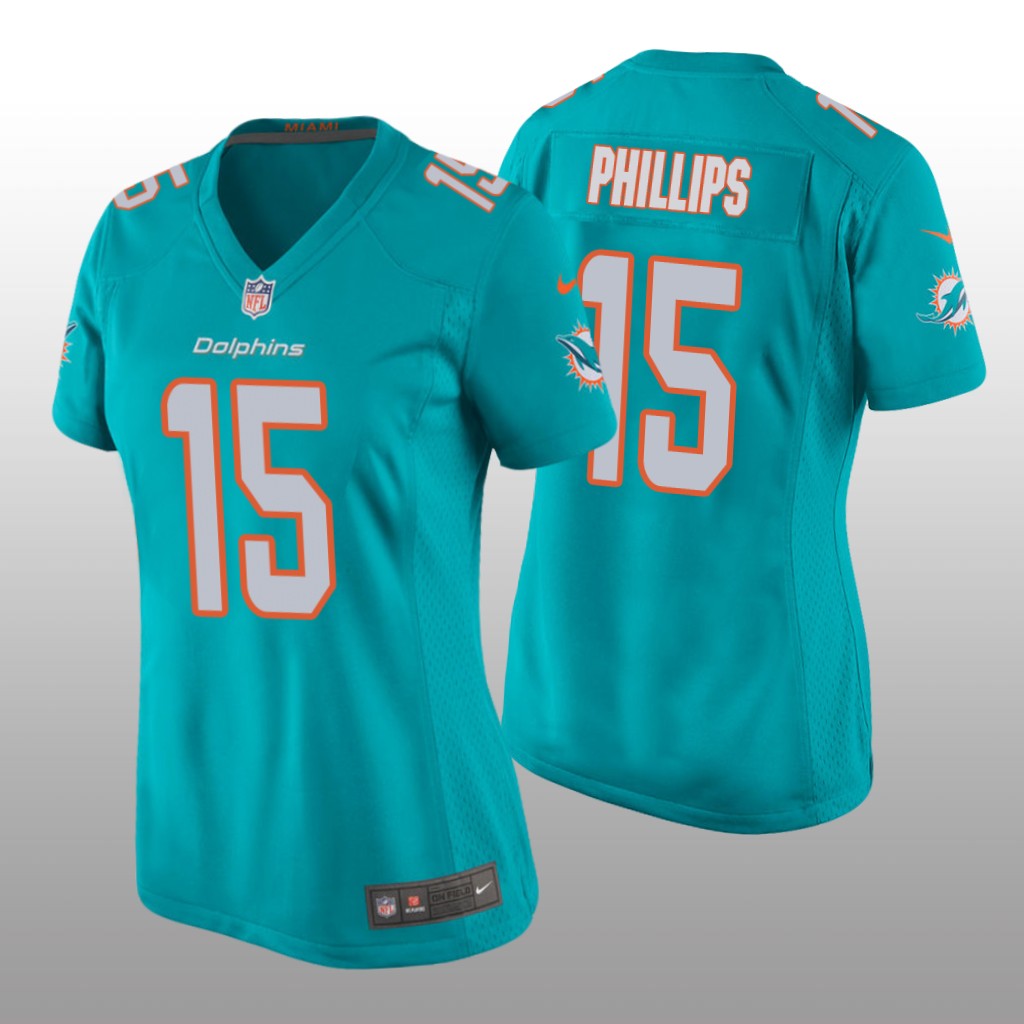 Miami Dolphins Jaelan Phillips Aqua Jersey Game - Women's
