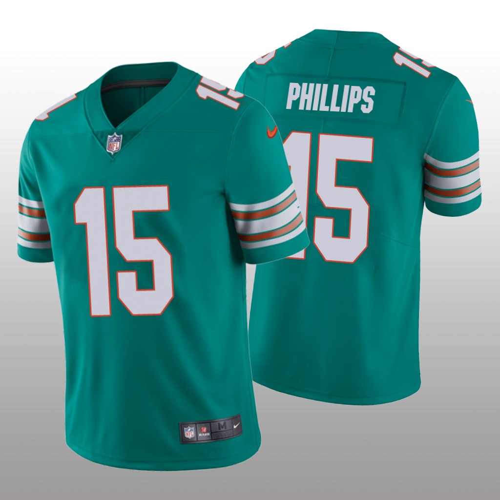 Miami Dolphins Jaelan Phillips Aqua Jersey Vapor Limited - Men's