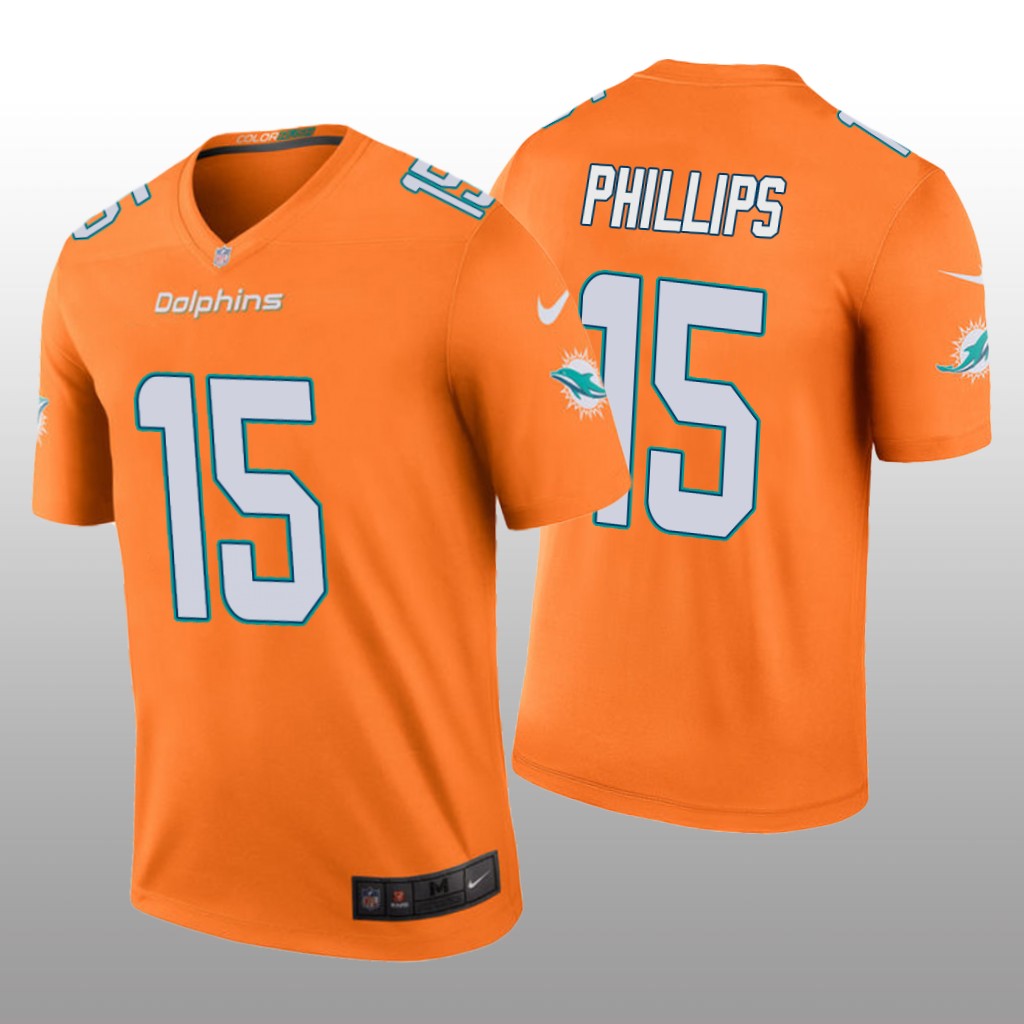 Miami Dolphins Jaelan Phillips Orange Jersey Color Rush Legend - Men's