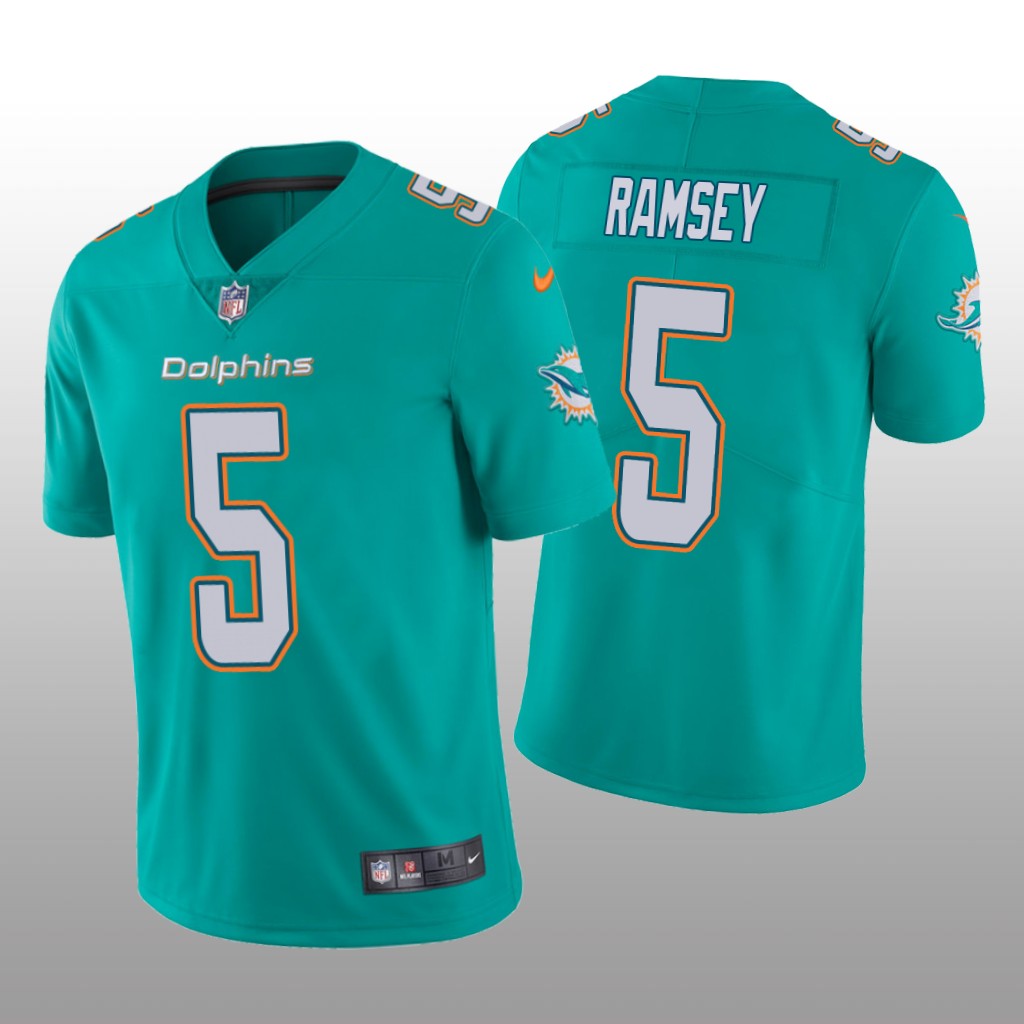 Miami Dolphins Jalen Ramsey Aqua Jersey Vapor Limited  - Men's