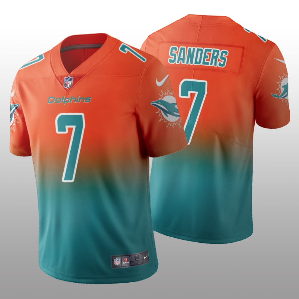 Miami Dolphins Jason Sanders Aqua Gradient Jersey Color Crash - Men's