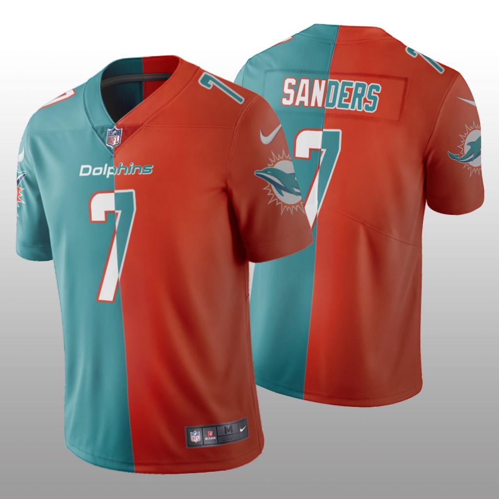 Miami Dolphins Jason Sanders Aqua Orange Vapor Limited Split Jersey Two Tone - Men's