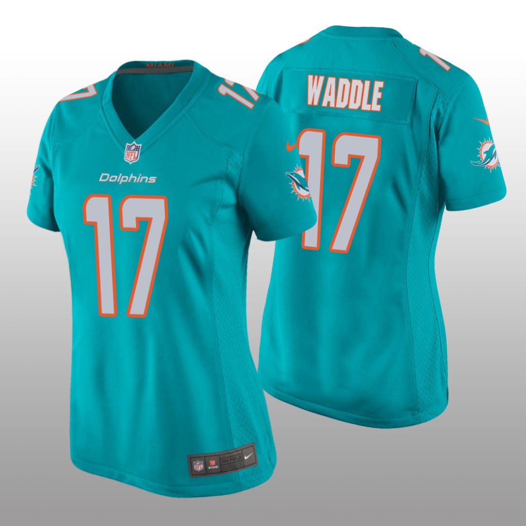 Miami Dolphins Jaylen Waddle Aqua Jersey Game - Women's