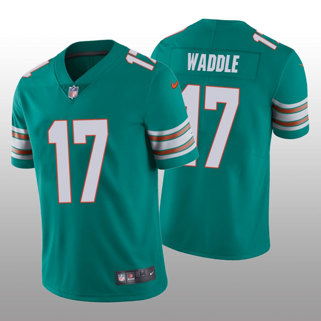 Miami Dolphins Jaylen Waddle Aqua Jersey Vapor Limited - Men's
