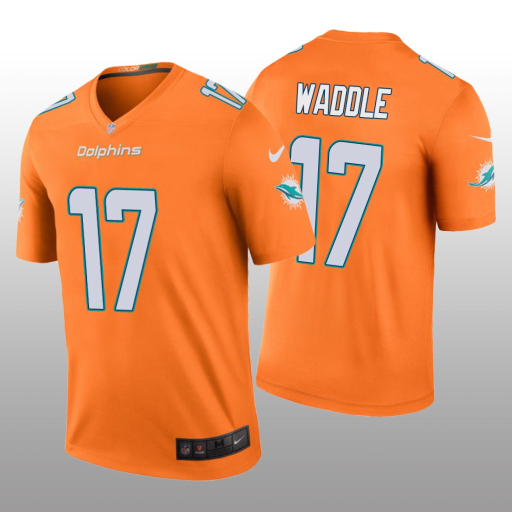 Miami Dolphins Jaylen Waddle Orange Jersey Color Rush Legend - Men's