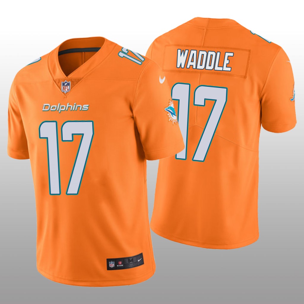 Miami Dolphins Jaylen Waddle Orange Jersey Color Rush Limited - Men's