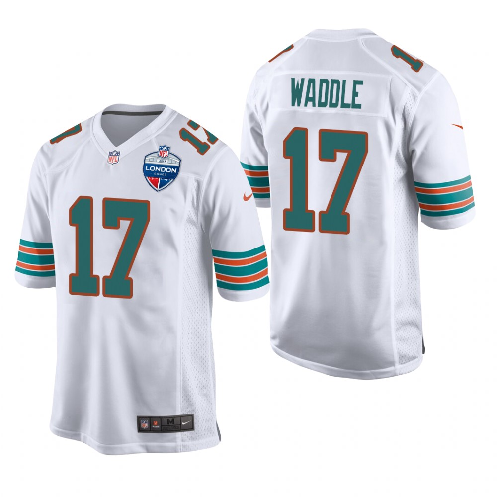 Miami Dolphins Jaylen Waddle White Game 2021 NFL London Game - Men's