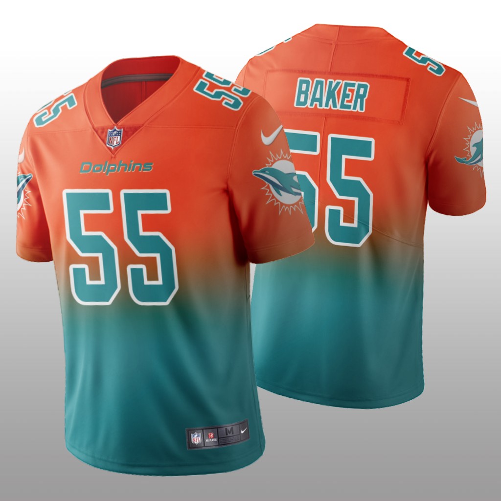 Miami Dolphins Jerome Baker Aqua Gradient Jersey Color Crash - Men's