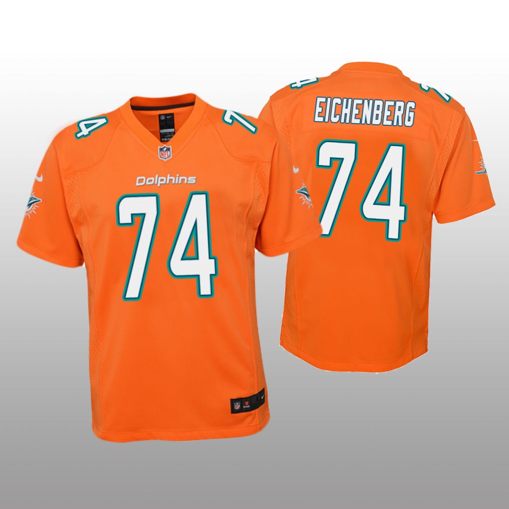 Miami Dolphins Liam Eichenberg Orange Jersey Color Rush Game - Youth