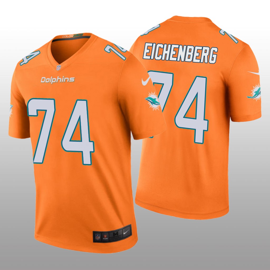 Miami Dolphins Liam Eichenberg Orange Jersey Color Rush Legend - Men's