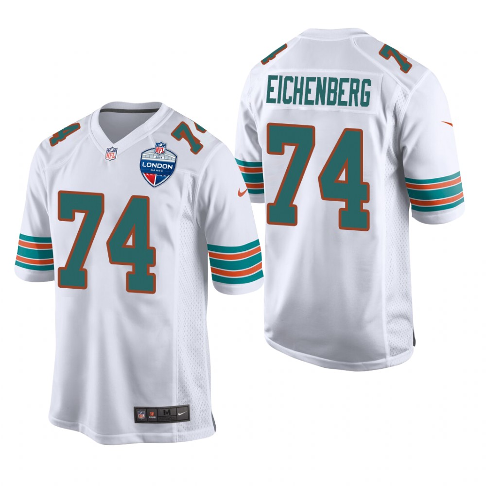 Miami Dolphins Liam Eichenberg White Jersey 2021 NFL London Game - Men's