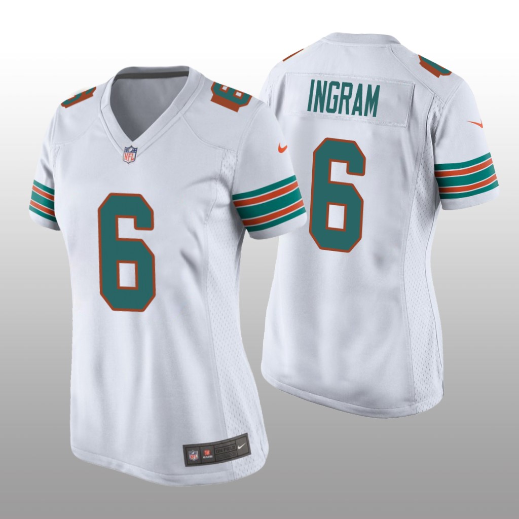 Miami Dolphins Melvin Ingram White Jersey Throwback Game - Women's