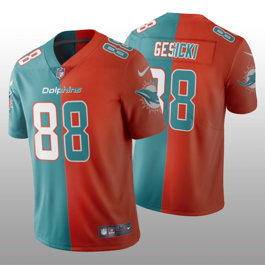 Miami Dolphins Mike Gesicki Aqua Orange Vapor Limited Split Jersey Two Tone - Men's