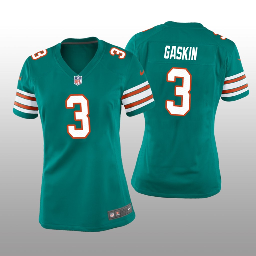 Miami Dolphins Myles Gaskin Aqua Jersey Throwback Game - Women's