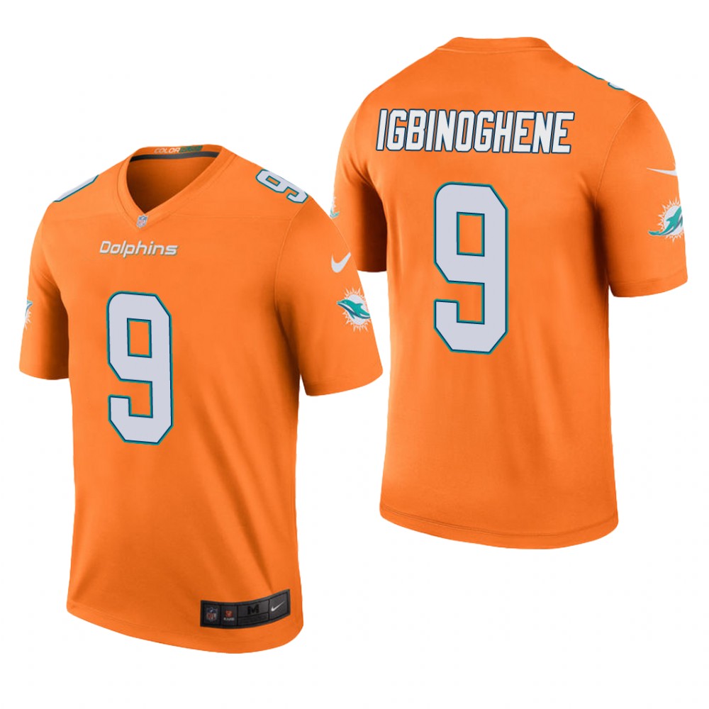 Miami Dolphins Noah Igbinoghene Orange Jersey Color Rush Legend - Men's