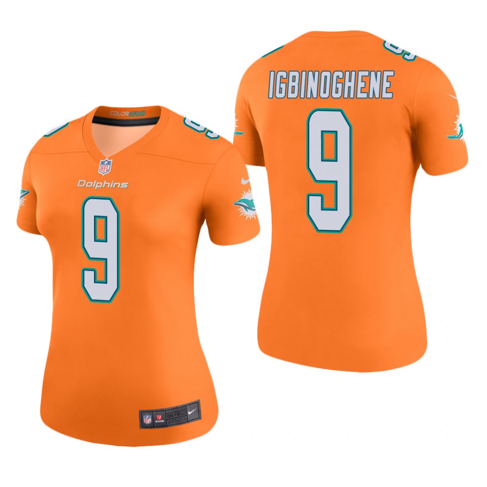 Miami Dolphins Noah Igbinoghene Orange Jersey Color Rush Legend - Women's