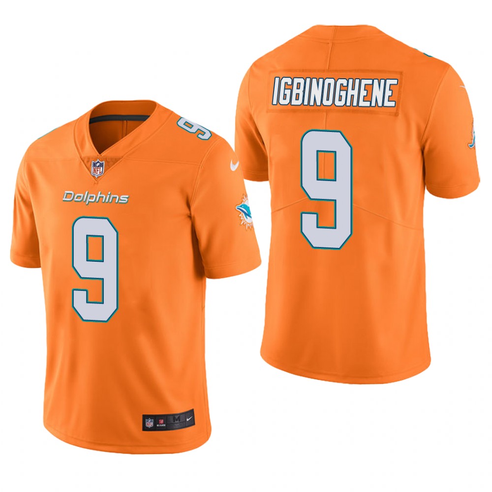 Miami Dolphins Noah Igbinoghene Orange Jersey Color Rush Limited - Men's