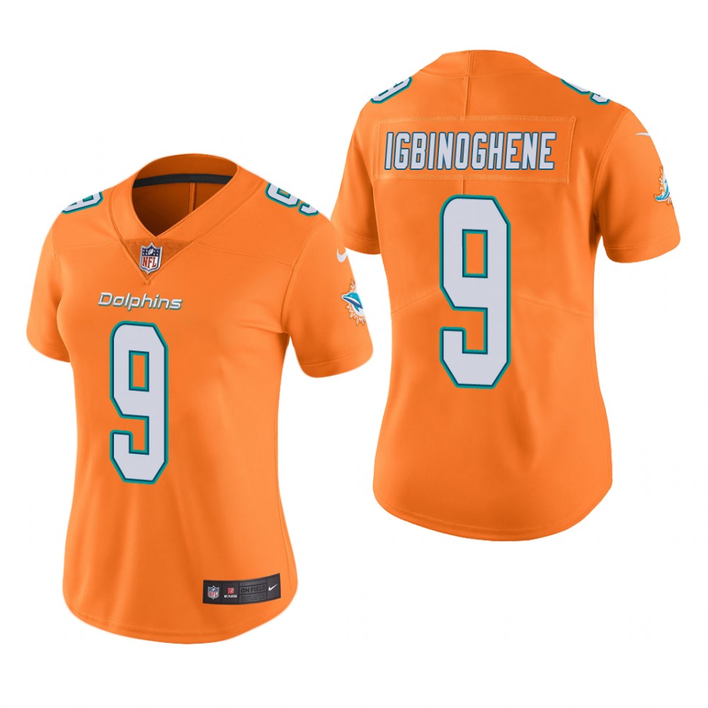 Miami Dolphins Noah Igbinoghene Orange Jersey Color Rush Limited - Women's