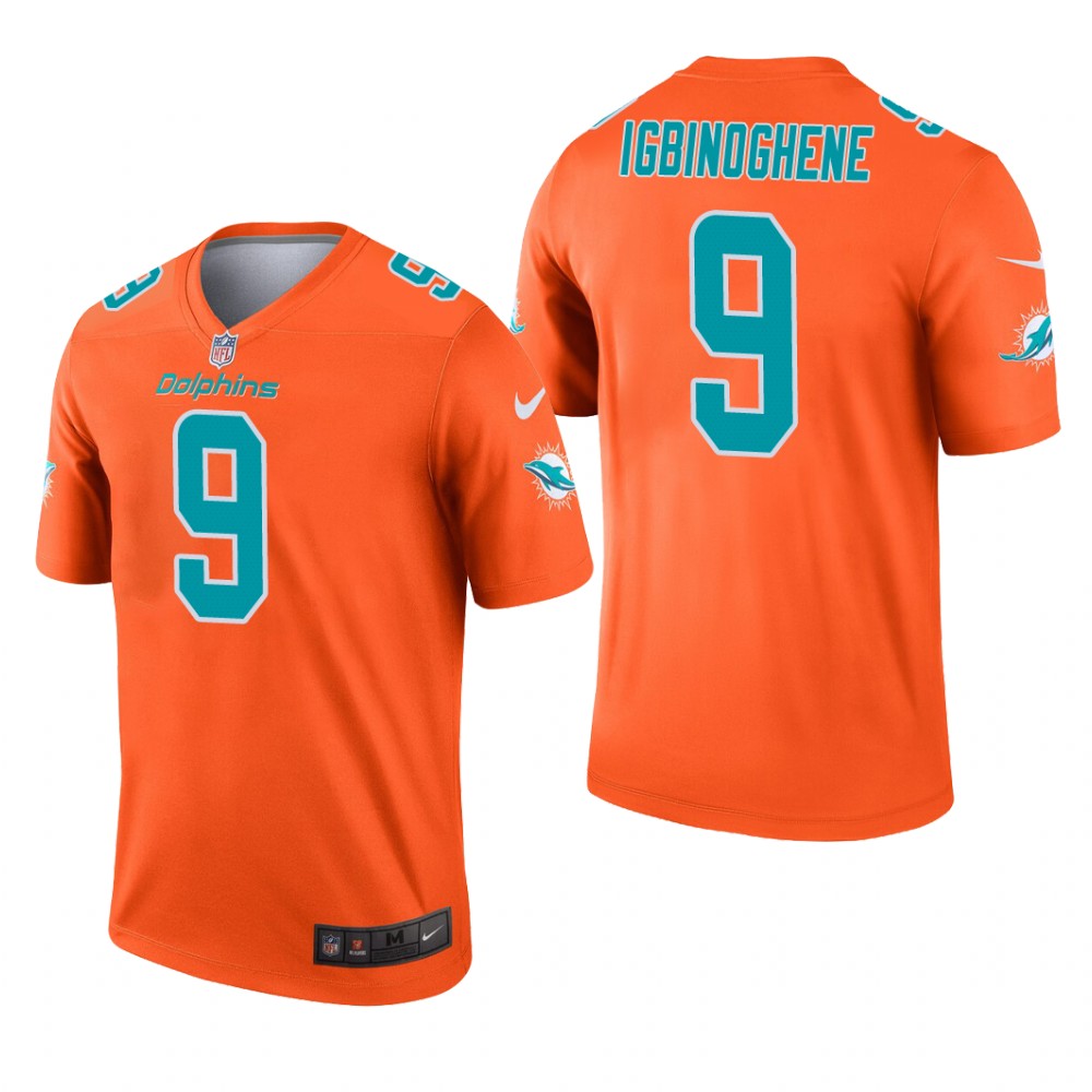 Miami Dolphins Noah Igbinoghene Orange Jersey Inverted Legend - Men's